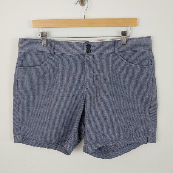 Dockers Nautical Blue Stripe Shorts size 16 - Picture 1 of 5